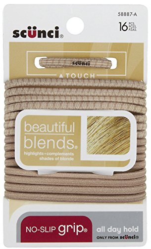 Product Cover Scunci, No Damage Elastic Hair Ties, Blonde