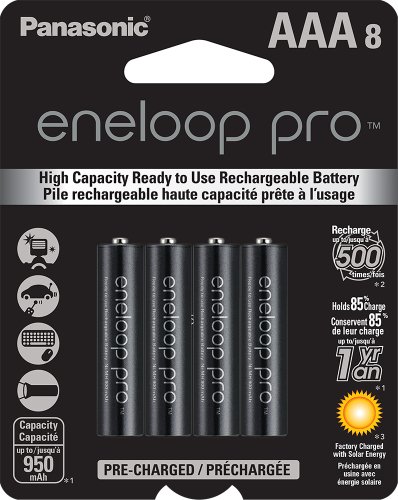 Product Cover Panasonic BK-4HCCA8BA eneloop pro AAA High Capacity Ni-MH Pre-Charged Rechargeable Batteries, 8 Pack