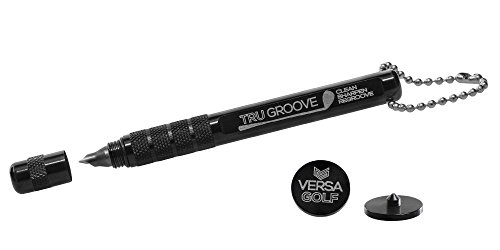 Product Cover BLACK Golf Club Groove Tool by VersaGolf - Clean, Sharpen, Regroove - Made in USA - Irons and Wedges