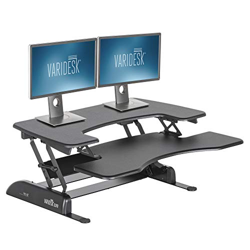 Product Cover VARIDESK - Height Adjustable Standing Desk Converter - Pro Plus 36 - Stand Up Desk for Dual Monitors - Black