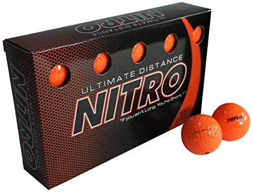 Product Cover Long Distance High-Durability Golf Balls (15PK) All Levels-Nitro Ultimate Distance Titanium Core High Velocity Great Stop & Sticking ability Golf Balls USGA Approved-Total of 15-Orange