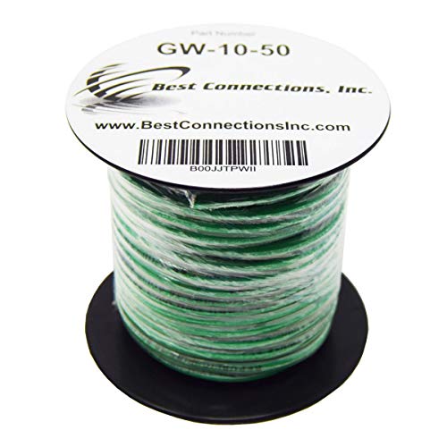Product Cover 10 GA AWG 50 Feet Solid Copper Green Ground Wire UL Listed Satellite Cable