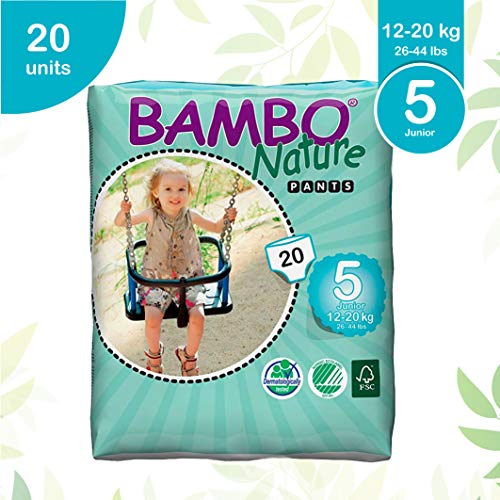 Product Cover Bambo Nature Eco Friendly Baby Training Pants Classic for Sensitive Skin, Size 5 (26-44 lbs), 20 Count