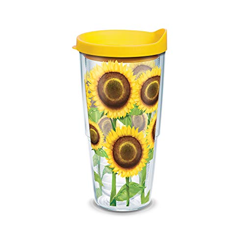 Product Cover Tervis Sunflower Wrap Tumbler with Yellow Lid, 24-Ounce - 1069730