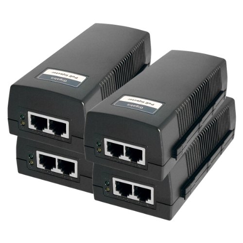 Product Cover BV-Tech Single Gigabit Port Power Over Ethernet Plus PoE+ Injector - 30W - 802.3at - up to 100 Meters (325 Feet) (4 Pack)