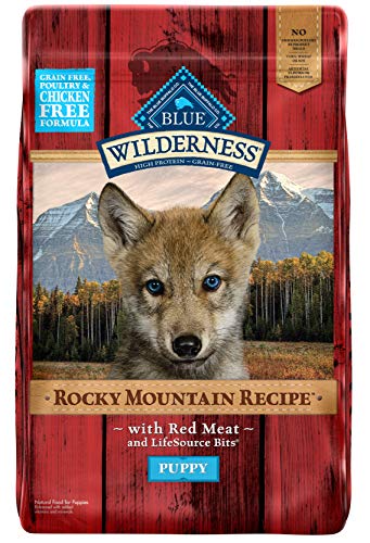 Product Cover Blue Buffalo Wilderness Rocky Mountain Recipe High Protein Grain Free, Natural Puppy Dry Dog Food, Red Meat 22-lb