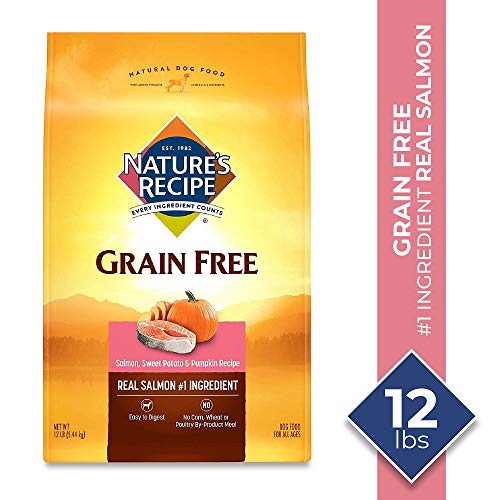 Product Cover Nature's Recipe Grain Free Easy to Digest Dry Dog Food, Salmon, Sweet Potato & Pumpkin Recipe, 12-Pound