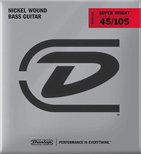 Product Cover Dunlop DBSBN45105 Super Bright Bass Strings, Nickel Wound, Medium, .045-.105, 4 Strings/Set