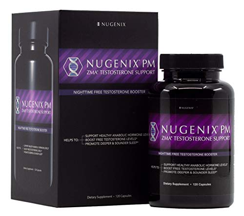 Product Cover Nugenix PM - ZMA Nighttime Sleep Aid, Muscle Recovery, Free Testosterone Booster, Contains Patented Clinically Studied Dose of ZMA - 120 Capsules