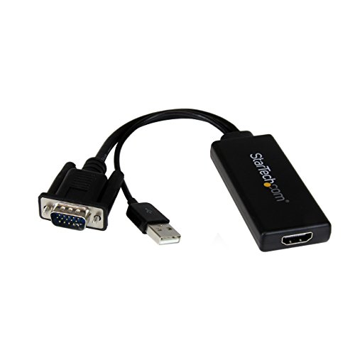 Product Cover StarTech.com VGA to HDMI Adapter with USB Audio - VGA to HDMI Converter for Your Laptop / PC to HDTV - AV to HDMI Connector (VGA2HDU)