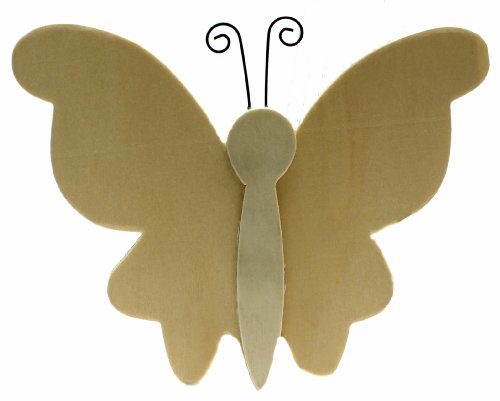 Product Cover Plaid Butterfly Unpainted Wood Surface for Crafting, WM97084