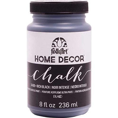 Product Cover FolkArt 34169 Home Decor Chalk Furniture & Craft Paint in Assorted Colors, 8 ounce, Rich Black