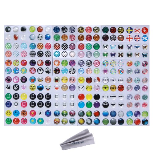 Product Cover Wisdompro Home Button Sticker for Apple iPhone, iPod, iPad, Pattern 2 (216 Pieces)
