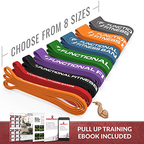 Product Cover Rubberbanditz Functional Fitness Pull Up Assistance Resistance Band #2 - for 20-35 lbs of Resistance for Mobility, Stretching, Pilates, Exercise, Chin Ups, Powerlifting, Fitness & Crossfit