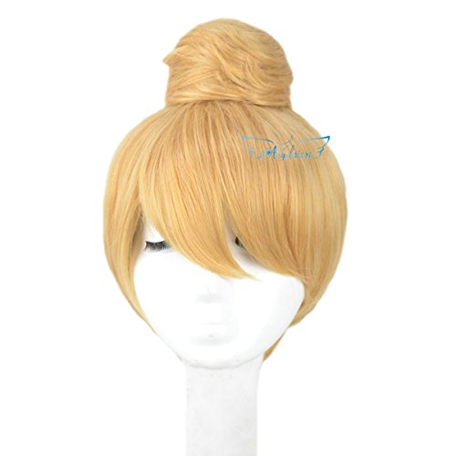 Product Cover Angelaicos Women's Prestyled Buns Party Anime Cosplay Costume Wig Short Blonde