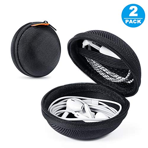 Product Cover 2 Packs GLCON Hard Earphone Case Headphone Organizer - Shockproof Mini Earbud Carrying Case for AirPods - High Protection Small EVA Storage Pouch Bluetooth Earpiece Bag - Lightweight Coin Purse