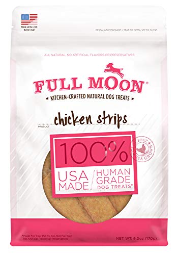 Product Cover Full Moon All Natural Human Grade Dog Treats, Chicken Strips, 6 Ounce