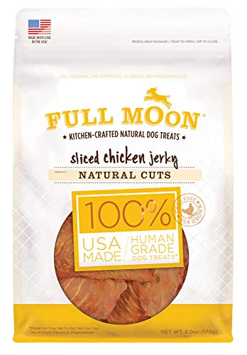 Product Cover Full Moon All Natural Human Grade Dog Treats, Natural Cut Jerky, Sliced Chicken, 6 Ounce