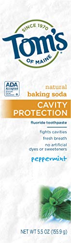 Product Cover Tom's of Maine Natural Toothpaste with Baking Soda and Fluoride, Peppermint, 5.5 Ounce 2-Count