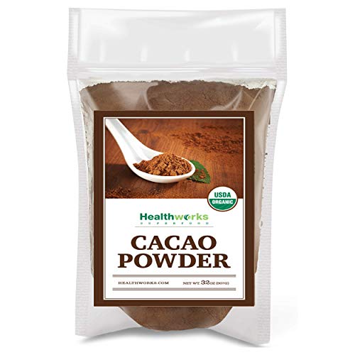 Product Cover Healthworks Cacao Powder (32 Ounces / 2 Pounds) | Cocoa Chocolate Substitute | Certified Organic | Sugar-Free, Keto, Vegan & Non-GMO | Peruvian Bean/Nut Origin | Antioxidant Superfood