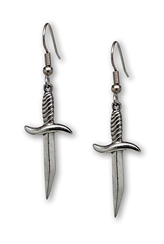 Product Cover Gothic Dagger Sword Pirate Medieval Renaissance Silver Finish Dangle Earrings