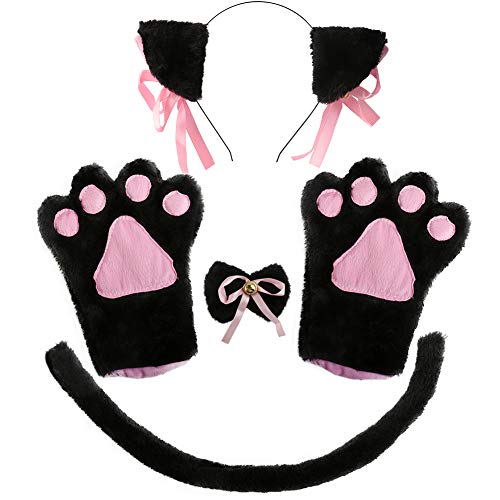 Product Cover Hip Mall Black Cat Cosplay Fancy Costume Lolita Gothic Paw Headband Gloves