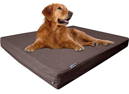 Product Cover Dogbed4less Extra Large Orthopedic Memory Foam Dog Bed for Large Dogs, Durable Denim Cover, Waterproof Liner and Extra Pet Bed Case, Fit 48