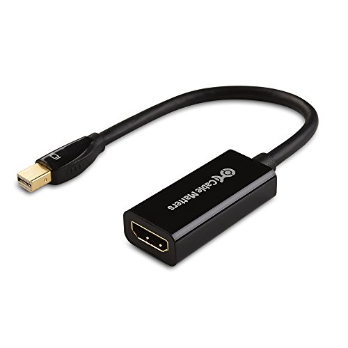 Product Cover Cable Matters 4K Mini DisplayPort to HDMI 4K Adapter (Mini DP to HDMI Adapter) in Black - Thunderbolt and Thunderbolt 2 Port Compatible