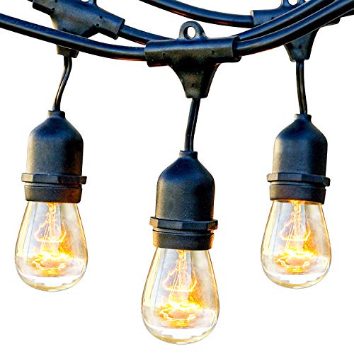 Product Cover Brightech Ambience Pro - Waterproof Outdoor String Lights - Hanging Industrial 11W Edison Bulbs - 48 Ft Vintage Bistro Lights - Create Great Ambience in Your Backyard, Gazebo