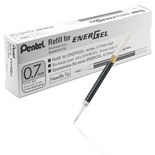 Product Cover Pentel Refill Ink for EnerGel 0.7mm Needle Tip Liquid Gel Pen, Pack of 12, Blue Ink (LRN7-C-12)