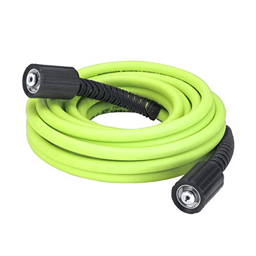 Product Cover Flexzilla Pressure Washer Hose with M22 Fittings, 1/4 in. x 25 ft, ZillaGreen - HFZPW3425M
