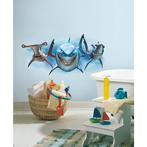 Product Cover RoomMates RMK2558GM Finding Nemo Sharks Peel & Stick Giant Wall Decals, Multicolor