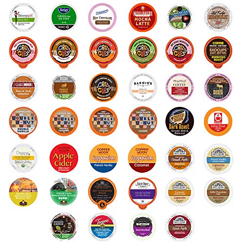 Product Cover Coffee, Tea, & Hot Chocolate Variety Sampler Pack for Keurig K Cup Brewers, 40 Count (All unique cups, no duplicates)