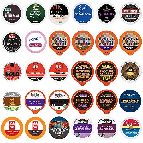 Product Cover Coffee Pod Variety Pack, Dark Roast and Bold Flavors, Single Serve Cups for Keurig K-Cup Machines - Robust Assortment with No Duplicates, 30 Count - Great Coffee Gift