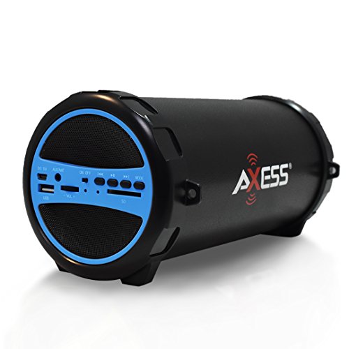 Product Cover AXESS SPBT1031BL Portable Bluetooth Indoor/Outdoor 2.1 Hi-Fi Cylinder Loud Speaker with Built-In 3