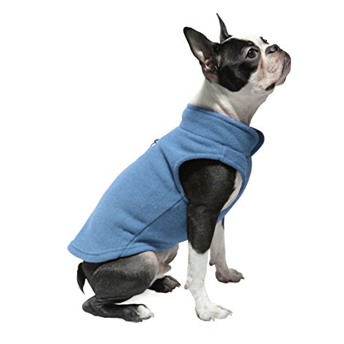 Product Cover Gooby - Fleece Vest, Small Dog Pullover Fleece Jacket with Leash Ring, Blue, X-Large