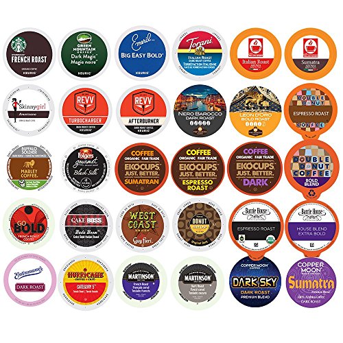 Product Cover 30-count Extra Bold & Dark Roast Coffee Single Serve Cups For Keurig K Cup Brewers Variety Pack Sampler