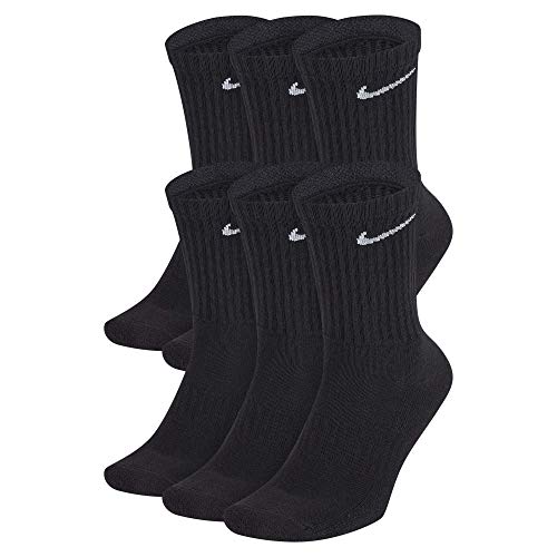 Product Cover Nike Everyday Cushion Crew Socks, Unisex Nike Socks, Black/White, L (Pack of 6 Pairs of Socks)
