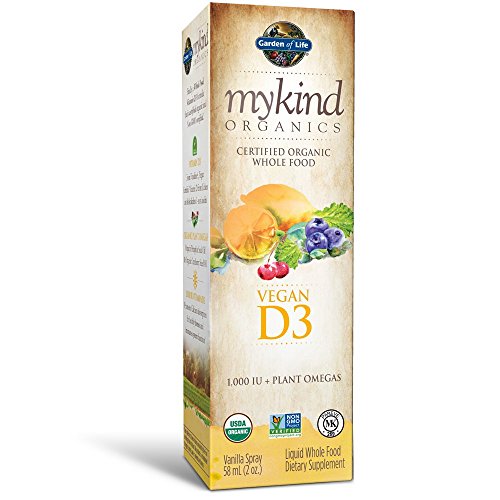 Product Cover Garden of Life D3 Vitamin - mykind Organic Whole Food Vitamin D Supplement with Plant Omegas, Vegan, Vanilla, 2oz Liquid