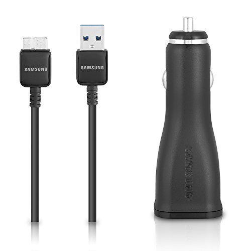 Product Cover Samsung Car Charger and USB 3.0 5-Feet Cable - Non-Retail Packaging - Black