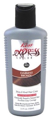 Product Cover Kiss Express Color #K89 Semi-Permanent Darkest Brown 3.5 Ounce (103ml)