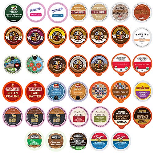 Product Cover Crazy Cups Custom Variety Pack Flavored Coffee Single Serve Cups For Keurig Kcups Brewers, 40 count (Premium Sampler)
