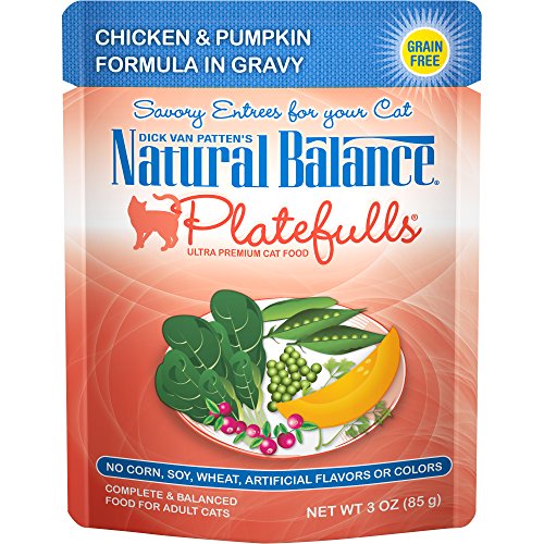 Product Cover Natural Balance Platefulls Grain Free Cat Food, Chicken And Pumpkin Formula In Gravy, 3-Ounce Pouches (Pack Of 24)