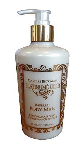 Product Cover Camille Beckman Platinume Gold Imperial Body Milk, Lemongrass Vert & Sparkling Grapefruit, 13.5 oz