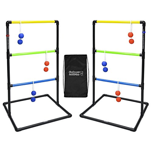 Product Cover GoSports Indoor / Outdoor Ladder Toss Game Set with 6 Rubber Bolos, Carrying Case and Score Trackers