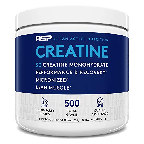 Product Cover RSP Creatine Monohydrate - Pure Micronized Creatine Powder Supplement for Increased Strength, Muscle Recovery, and Performance for Men & Women, Unflavored, 500 grams