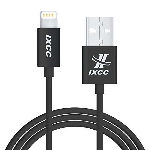 Product Cover iXCC Element II Lightning Cable 6ft, iPhone Charger, for iPhone 7 6s 6 Plus, SE 5s 5c 5, iPad Air 2 Pro, iPad Mini 2 3 4, iPad 4th Gen [Apple MFi Certified](Black)