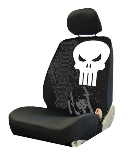 Product Cover Plasticolor 006935R01 Marvel Punisher Low Back Universal Fit Car Truck SUV Seat Cover
