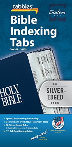 Product Cover Tabbies Silver-Edged Bible Indexing Tabs, Old & New Testament, 80 Tabs Including 64 Books & 16 Reference Tabs (58339)