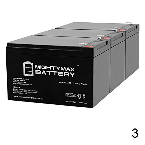 Product Cover Mighty Max Battery 12V 12Ah F2 Razor Battery fits MX500 MX650, W15128190003-3 Pack Brand Product